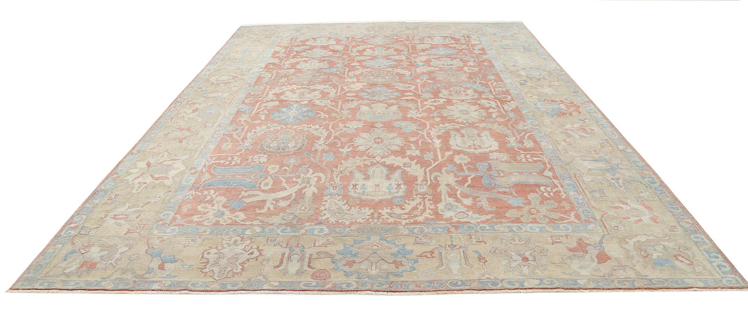 Turkish Sultanabad Rug 10' 5" x 14' 8" Hand-Knotted | No. AT73763