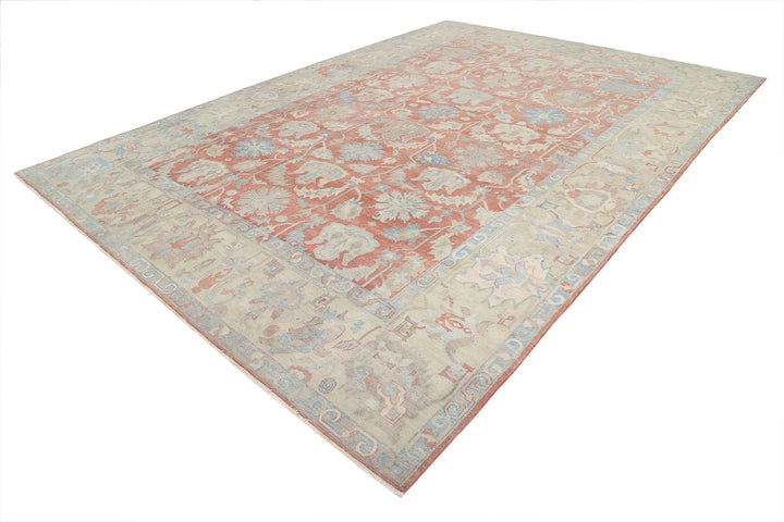 Turkish Sultanabad Rug 10' 5" x 14' 8" Hand-Knotted | No. AT73763
