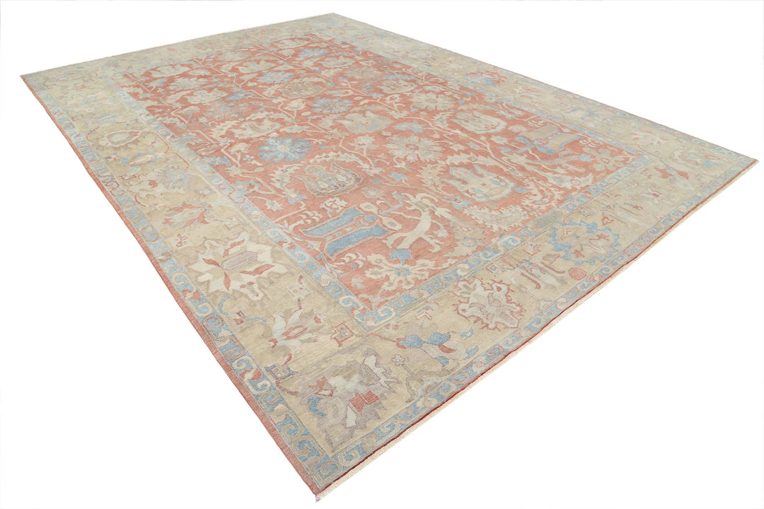 Turkish Sultanabad Rug 10' 5" x 14' 8" Hand-Knotted | No. AT73763