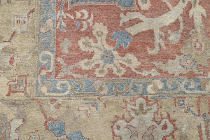 Turkish Sultanabad Rug 10' 5" x 14' 8" Hand-Knotted | No. AT73763