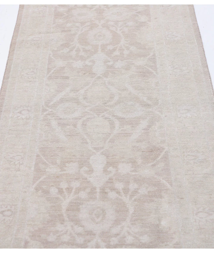 Brown Afghan Runner Rug 2' 9" x 9' 11" Hand-Knotted | No. AT738517
