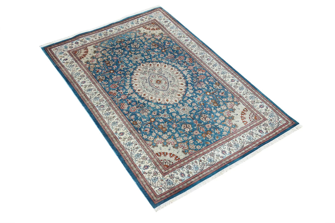 Persian Qum Rug 2' 7" x 3' 10" Hand-Knotted | No. AT73861