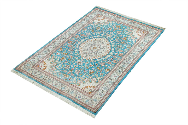 Persian Qum Rug 2' 7" x 3' 10" Hand-Knotted | No. AT73861