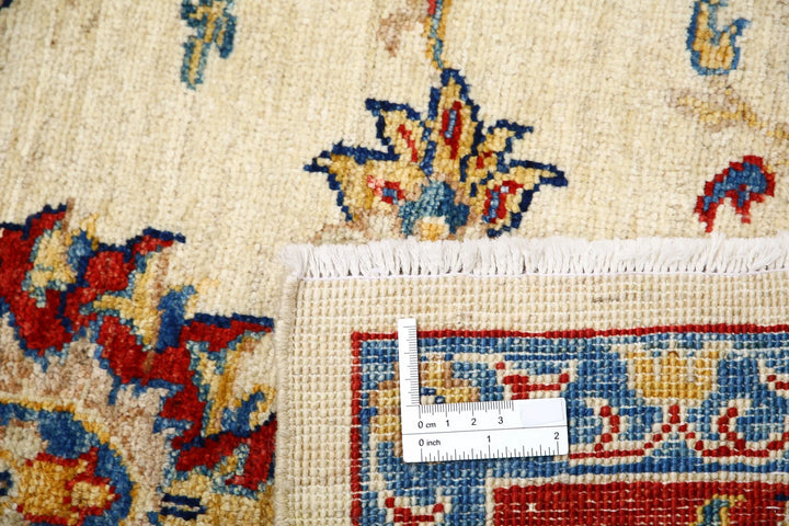 Ivory Afghan Ziegler Rug 5'8" x 8'2" Hand-Knotted | No. AT73901