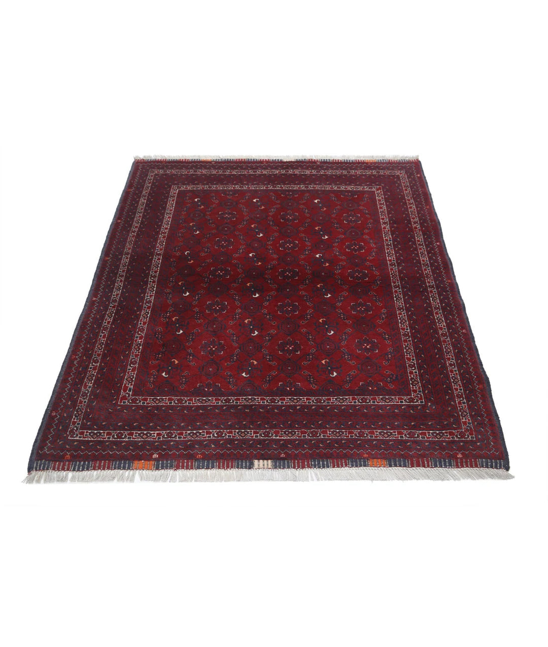 Afghan Beljik Rug 4' 0" x 4' 8" Hand-Knotted | No. AT73947