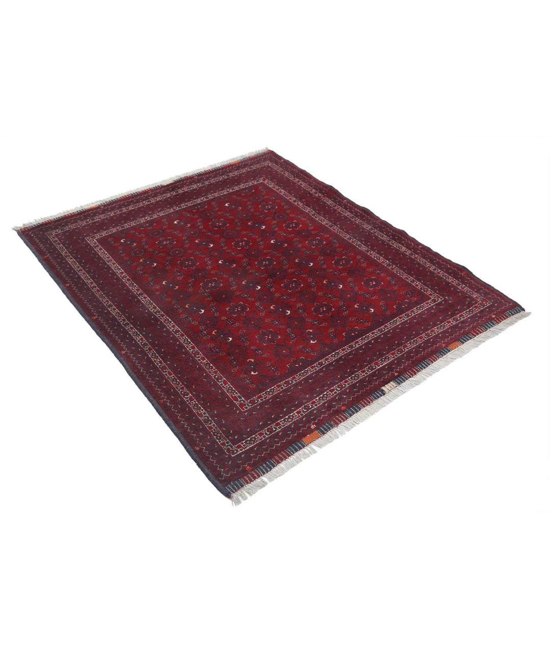 Afghan Beljik Rug 4' 0" x 4' 8" Hand-Knotted | No. AT73947