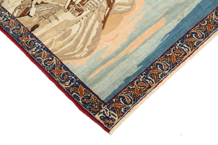 Persian Pictorial Rug 3' 8" x 2' 10" Hand-Knotted | No. AT73968