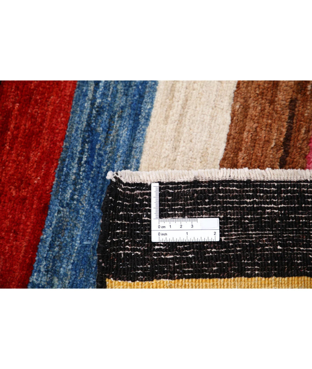 Beige Afghan Oriental Rug 5' 1" x 7' 3" Hand-Knotted detail