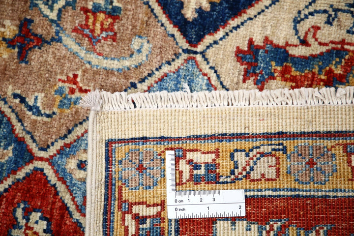 Ivory Afghan Ziegler Rug 5'6" x 7'10" Hand-Knotted | No. AT74124