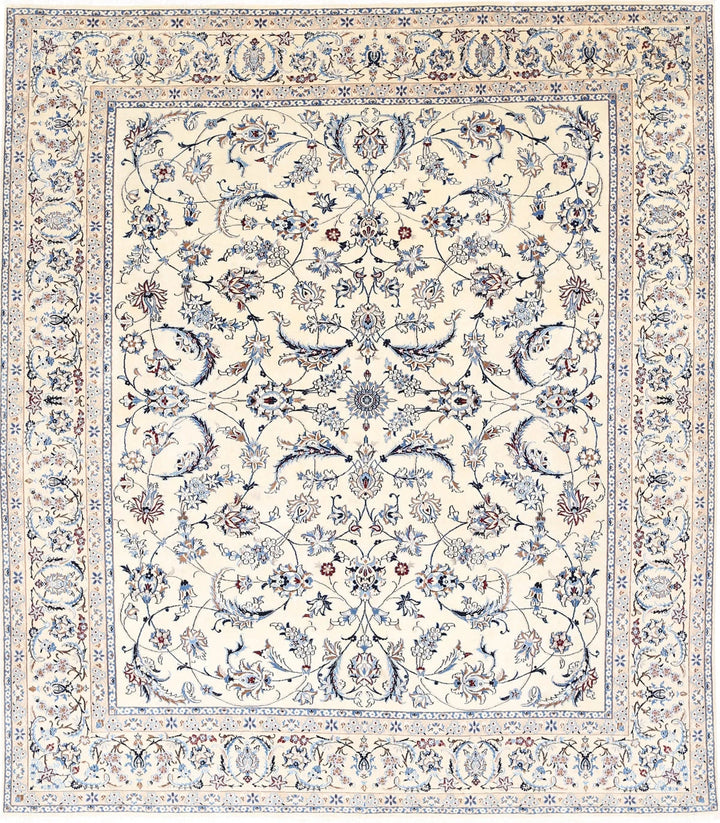 Persian Nain Rug 8' 0" x 9' 5" Hand-Knotted | No. AT74145