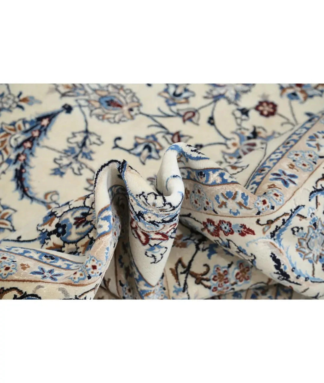 Persian Nain Rug 8' 0" x 9' 5" Hand-Knotted | No. AT74145