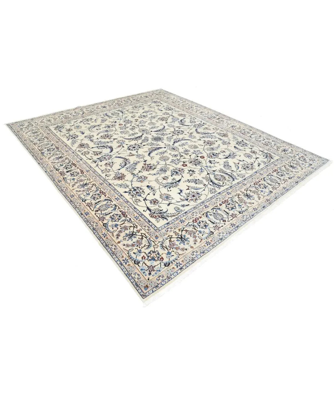 Persian Nain Rug 8' 0" x 9' 5" Hand-Knotted | No. AT74145