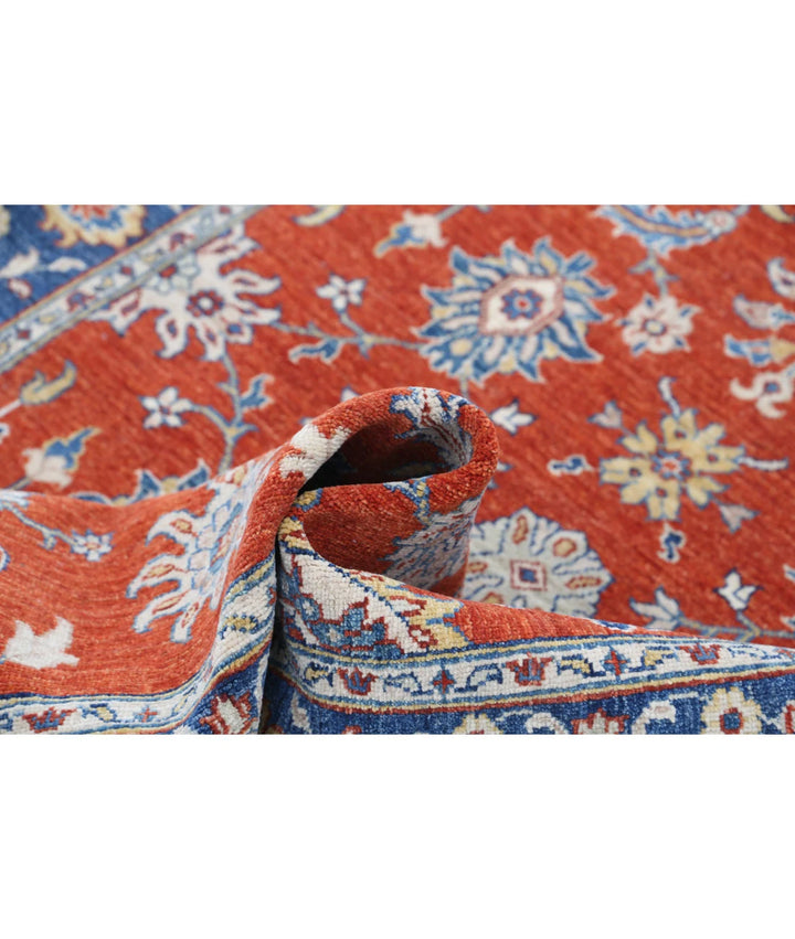 Rust Afghan Ziegler Rug 4' 0" x 5' 9" Hand-Knotted | No. AT74293