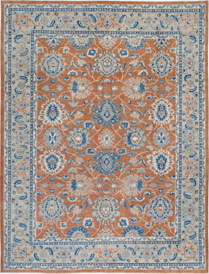 Afghan Sultanabad Rug 8' 11" x 11' 8" Hand-Knotted | No. AT74358