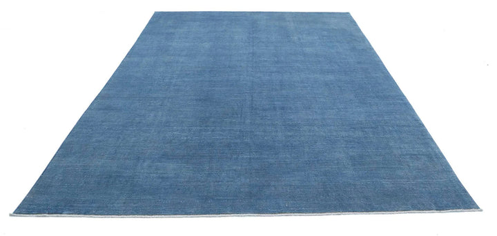 Blue Afghan Overdye Rug 7' 9" x 11' 0" Hand-Knotted | No. AT74412