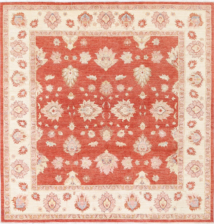 Afghan Ziegler Rug 7' 9" x 8' 2" Hand-Knotted | No. AT74517