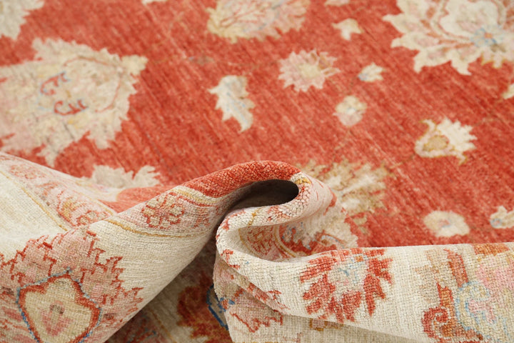 Afghan Ziegler Rug 7' 9" x 8' 2" Hand-Knotted | No. AT74517