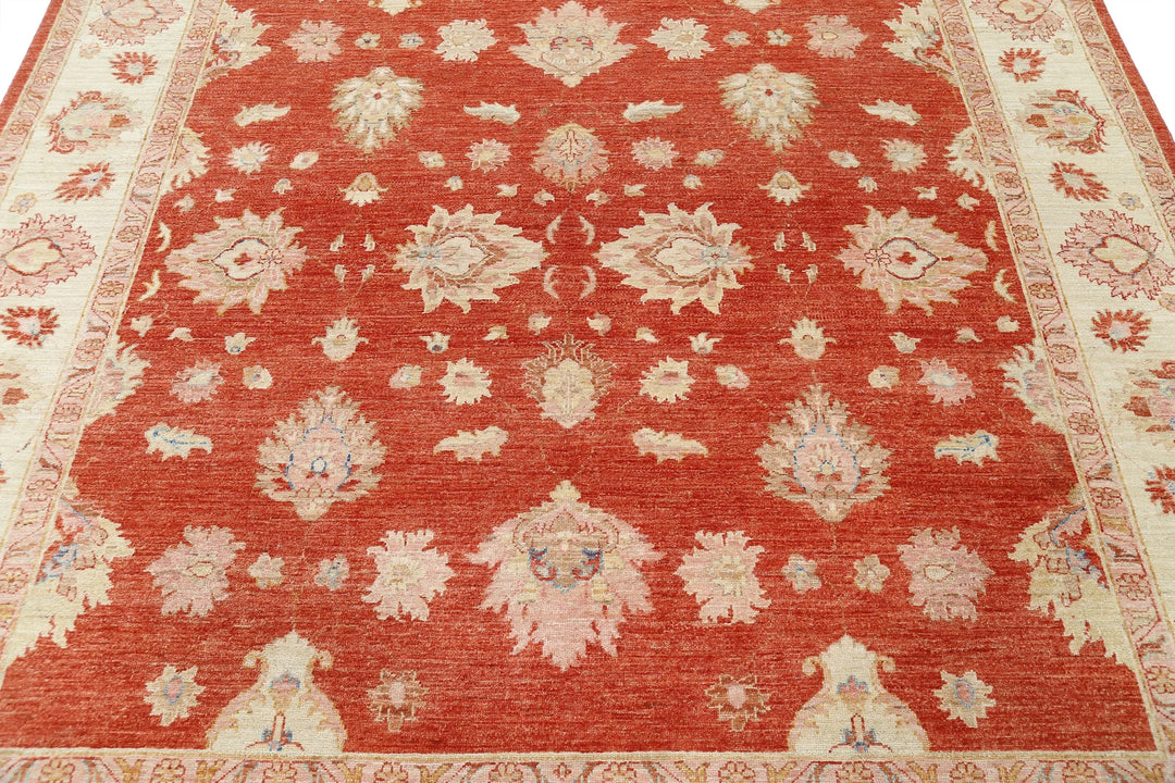 Afghan Ziegler Rug 7' 9" x 8' 2" Hand-Knotted | No. AT74517