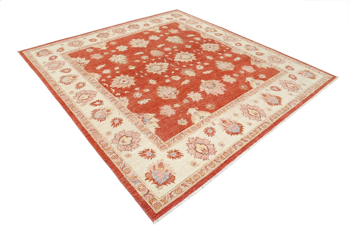 Afghan Ziegler Rug 7' 9" x 8' 2" Hand-Knotted | No. AT74517