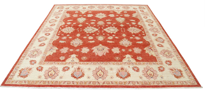 Afghan Ziegler Rug 7' 9" x 8' 2" Hand-Knotted | No. AT74517