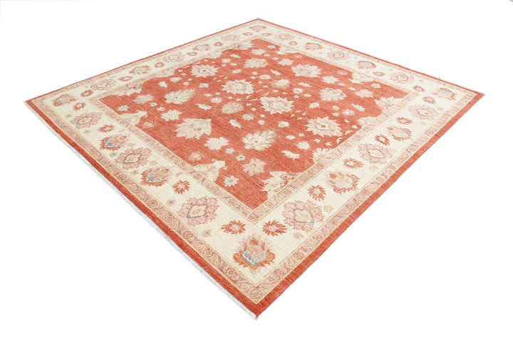 Afghan Ziegler Rug 7' 9" x 8' 2" Hand-Knotted | No. AT74517