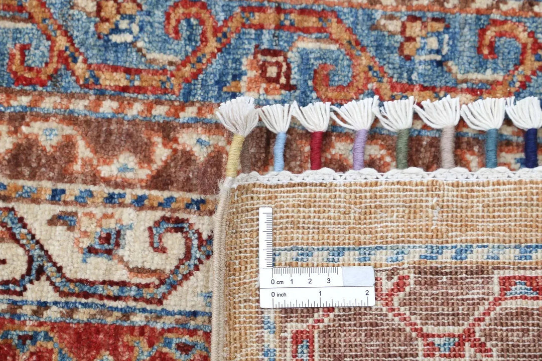 Gold Afghan Shaal Rug 4' 9" x 7' 2" Hand-Knotted | No. AT74589