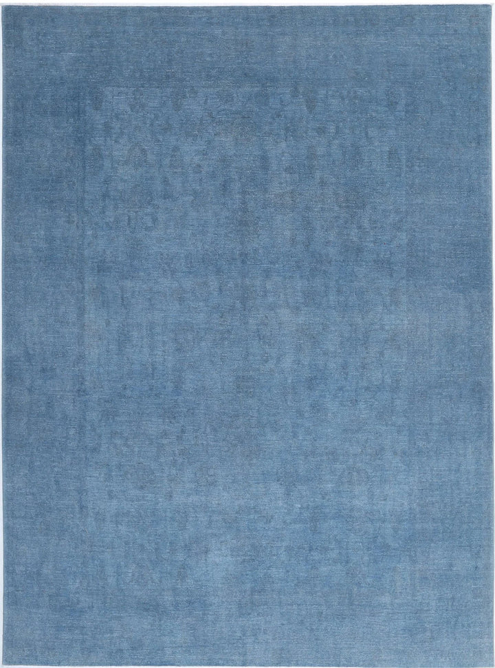Blue Afghan Overdye Rug 8' 10" x 11' 8" Hand-Knotted | No. AT74661