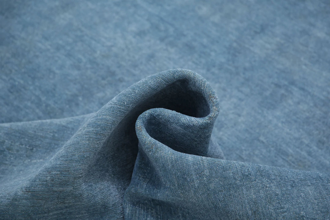 Blue Afghan Overdye Rug 8' 10" x 11' 8" Hand-Knotted | No. AT74661
