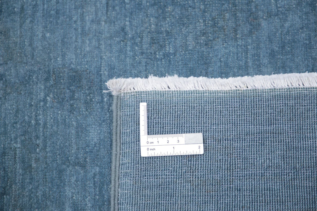 Blue Afghan Overdye Rug 8' 10" x 11' 8" Hand-Knotted | No. AT74661