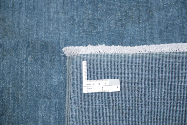 Blue Afghan Overdye Rug 8' 10" x 11' 8" Hand-Knotted | No. AT74661