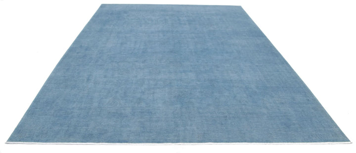 Blue Afghan Overdye Rug 8' 10" x 11' 8" Hand-Knotted | No. AT74661
