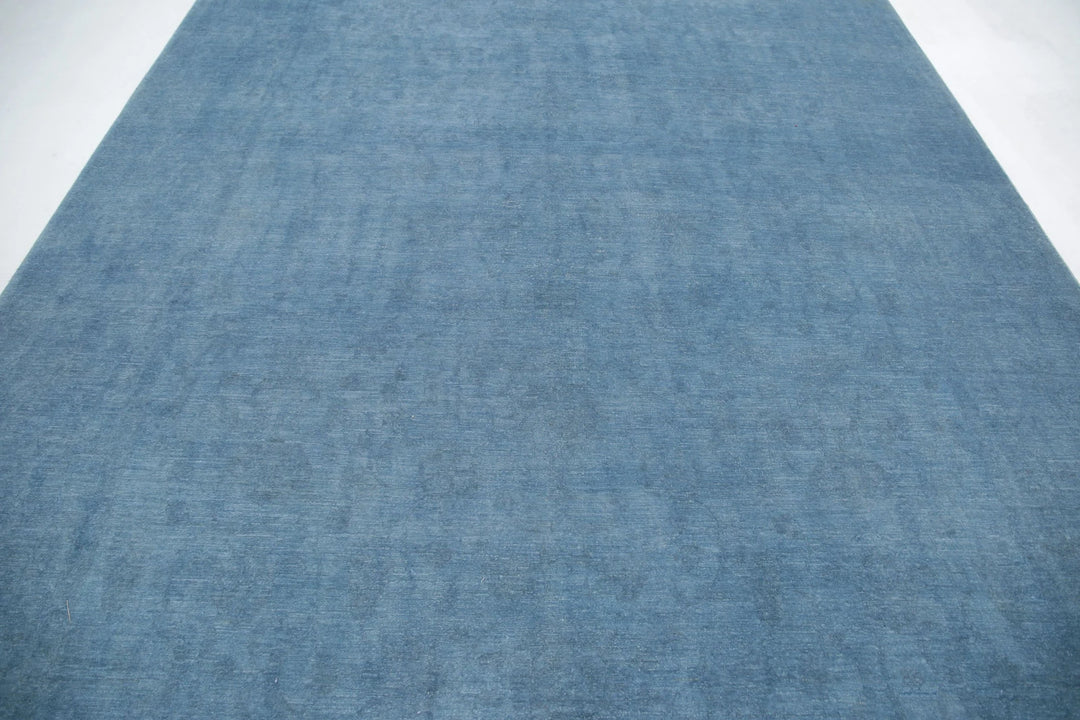 Blue Afghan Overdye Rug 8' 10" x 11' 8" Hand-Knotted | No. AT74661