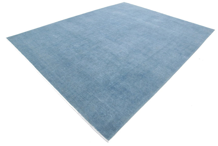 Blue Afghan Overdye Rug 8' 10" x 11' 8" Hand-Knotted | No. AT74661