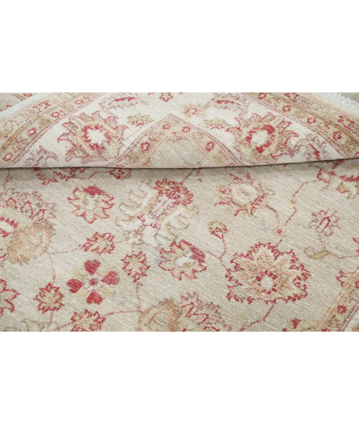 Ivory Afghan Serenity Rug 3' 10" x 5' 5" Hand-Knotted | No. AT74776