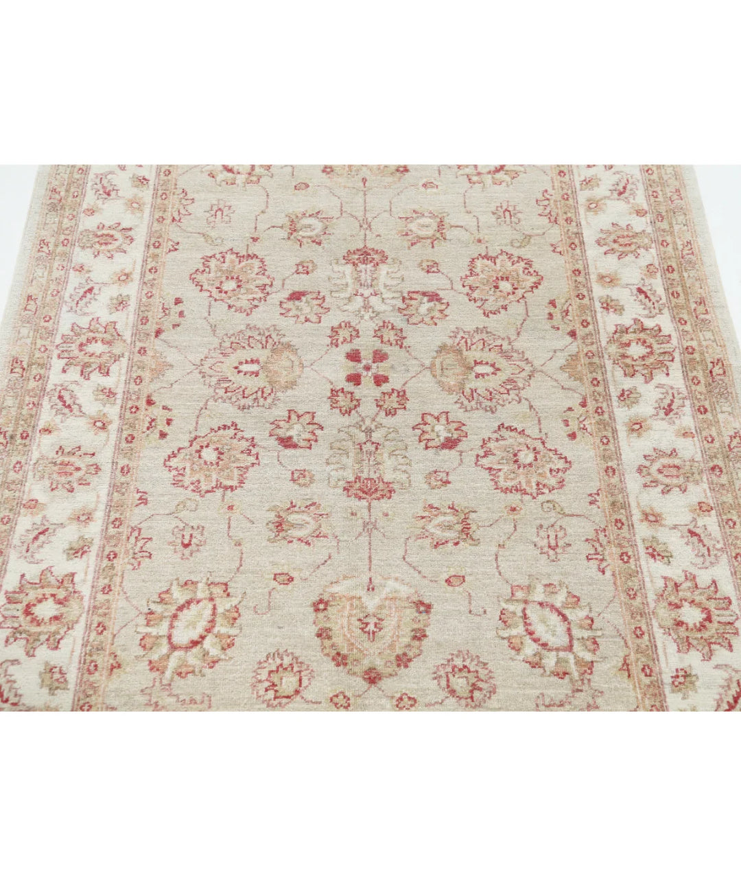Ivory Afghan Serenity Rug 3' 10" x 5' 5" Hand-Knotted | No. AT74776
