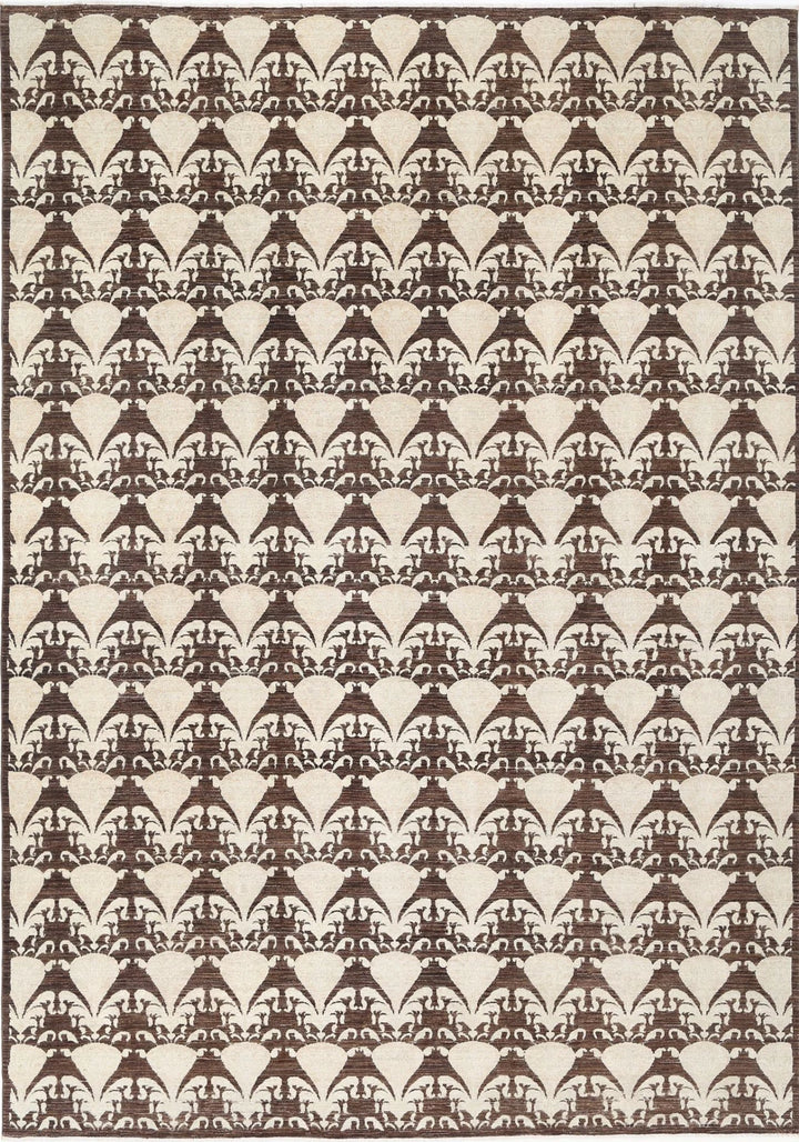 Afghan Ikat Rug 8' 8" x 12' 2" Hand-Knotted | No. AT74839