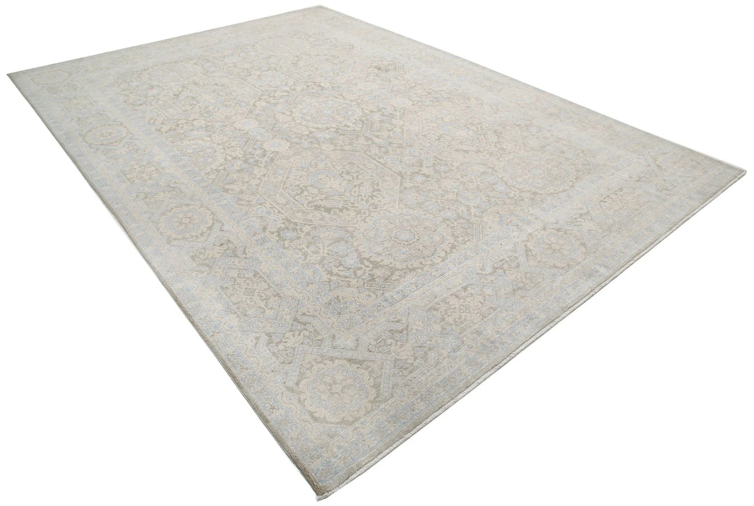 Afghan Tabriz Rug 8' 9" x 11' 10" Hand-Knotted | No. AT74972