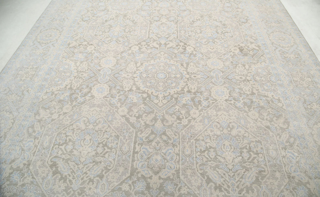 Afghan Tabriz Rug 8' 9" x 11' 10" Hand-Knotted | No. AT74972