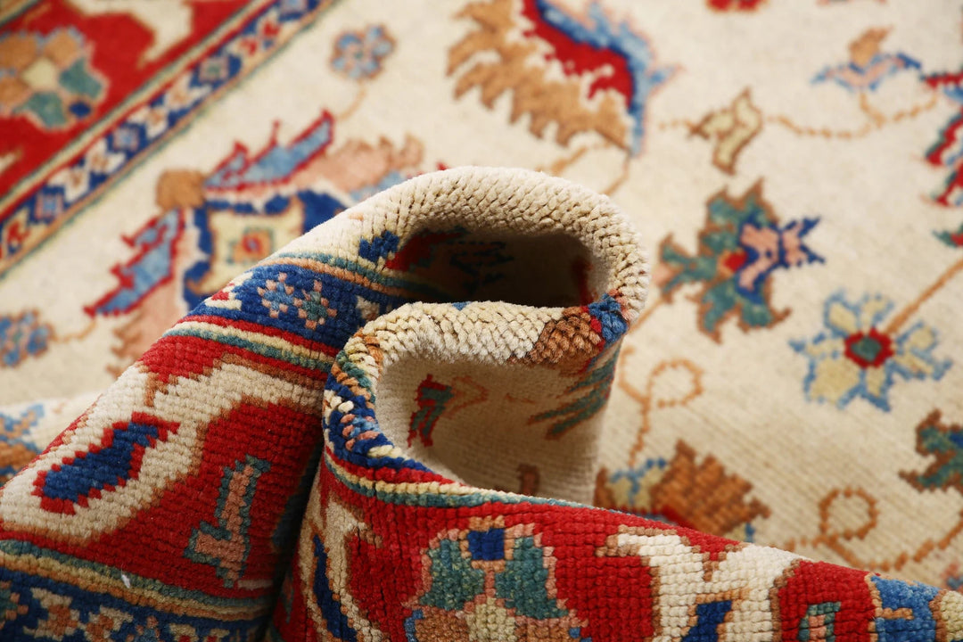 Beige Afghan Ziegler Rug 4' 0" x 6' 7" Hand-Knotted | No. AT75034