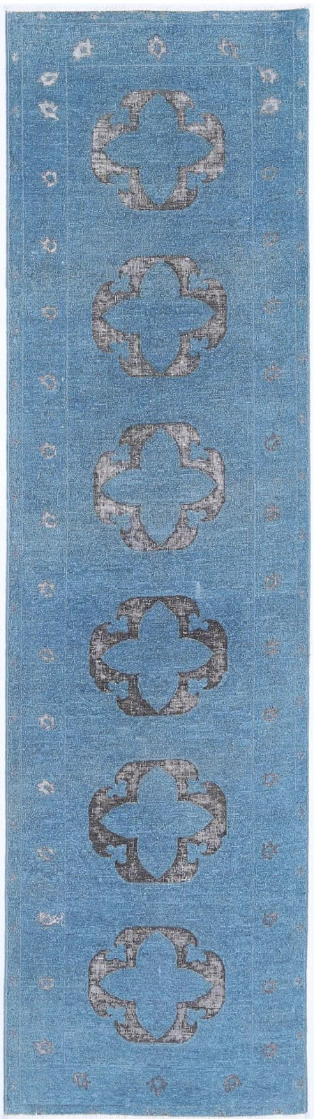 Blue Afghan Onyx Rug 2' 6" x 9' 9" Hand-Knotted | No. AT75048