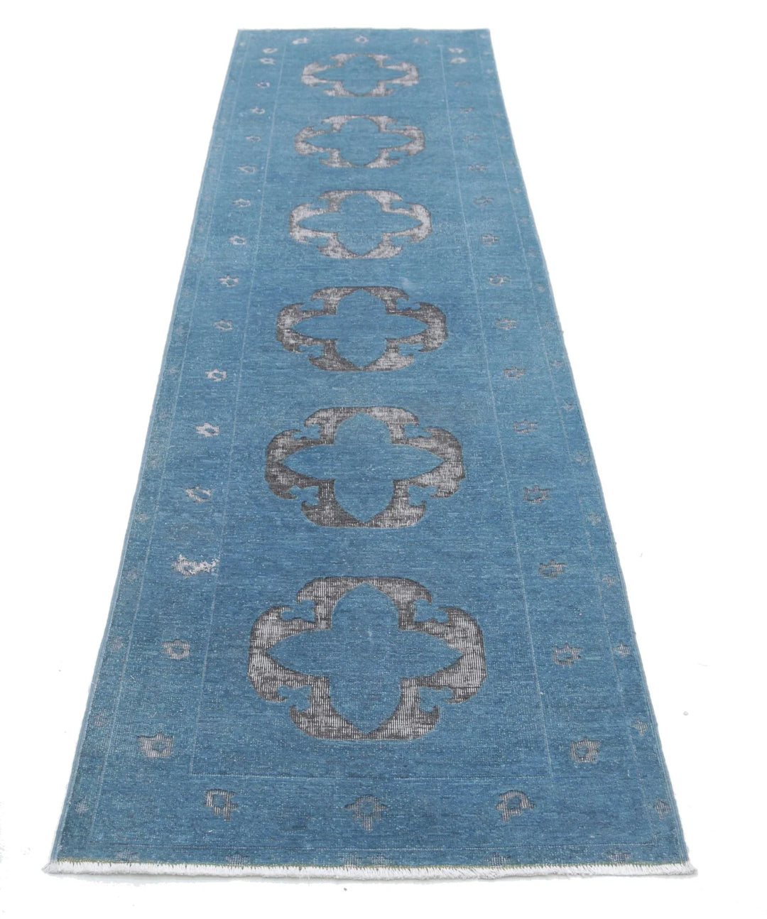 Blue Afghan Onyx Rug 2' 6" x 9' 9" Hand-Knotted | No. AT75048