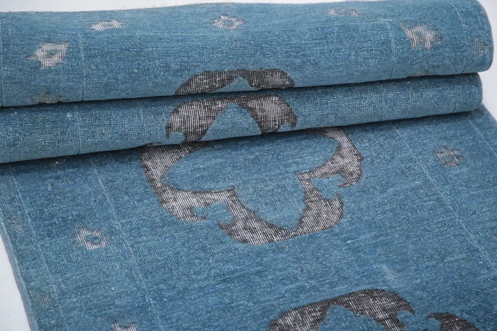 Blue Afghan Onyx Rug 2' 6" x 9' 9" Hand-Knotted | No. AT75048