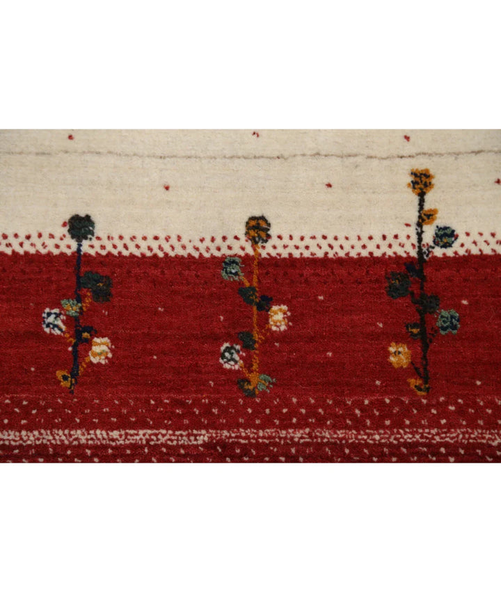 Ivory Indian Oriental Rug 5' 3" x 7' 5" Hand-Knotted | No. AT750509