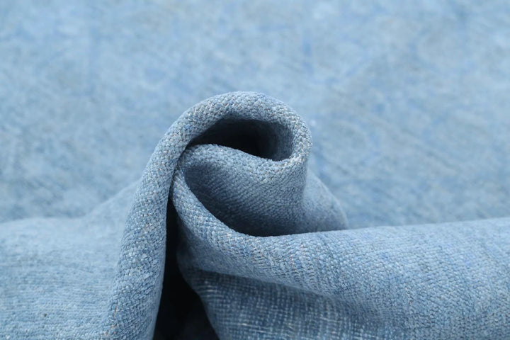 Blue Afghan Overdye Rug 7' 10" x 10' 1" Hand-Knotted | No. AT75127