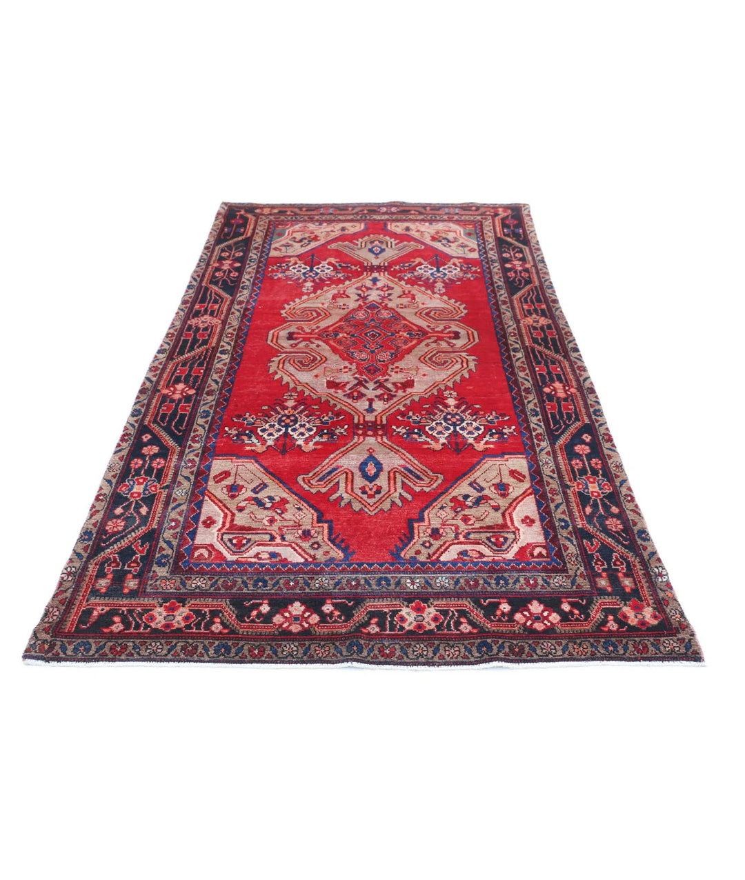 Persian Hamadan Rug 4' 7" x 8' 9" Hand-Knotted | No. AT75166