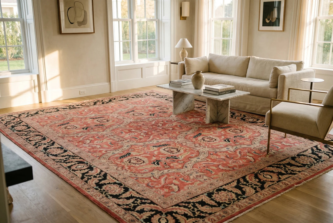 Indian Agra Rug 9' 5" x 12' 5" Hand-Knotted | No. AT75169