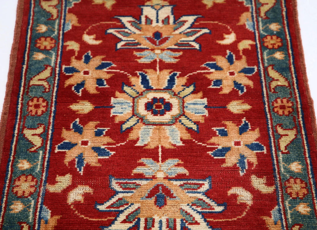 Red Afghan Ziegler Rug 2' 0" x 2' 11" Hand-Knotted | No. AT75289