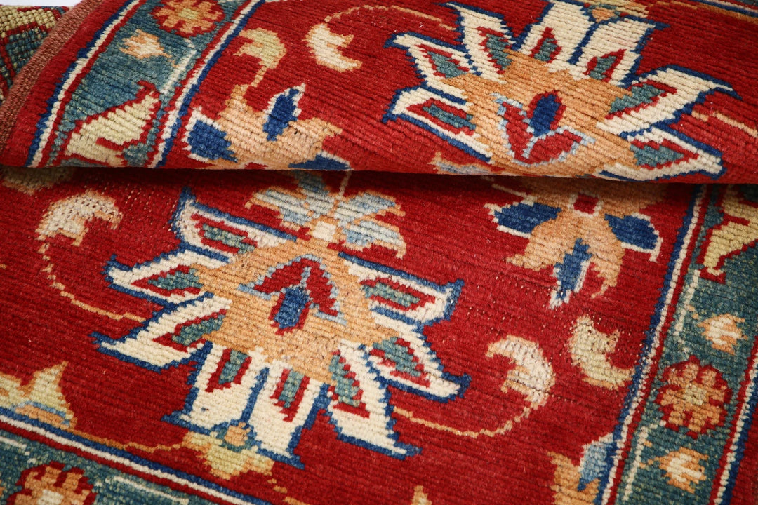 Red Afghan Ziegler Rug 2' 0" x 2' 11" Hand-Knotted | No. AT75289