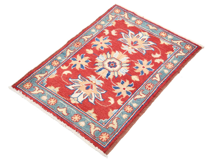Red Afghan Ziegler Rug 2' 0" x 2' 11" Hand-Knotted | No. AT75289