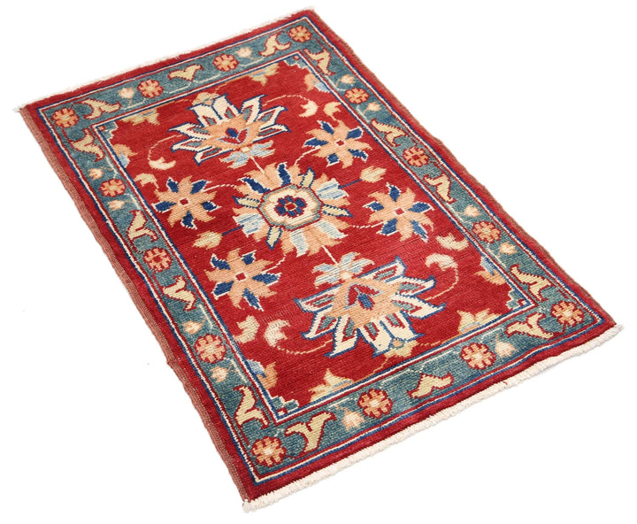 Red Afghan Ziegler Rug 2' 0" x 2' 11" Hand-Knotted | No. AT75289